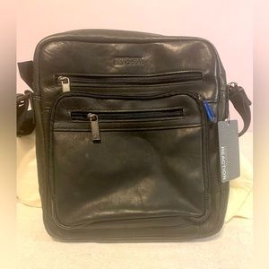 Kenneth Cole Multi-Purpose Black LeatherShoulder Bag